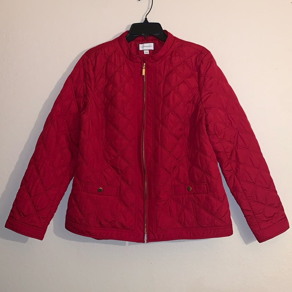 Charter Club Red Quilted Women's Jacket
